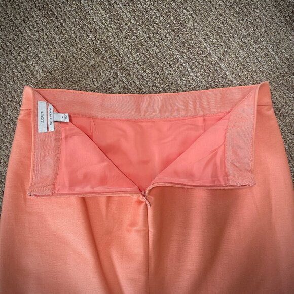 J. Crew No. 2 Double Serge Cotton Twill Pencil Skirt in Melon, size 4 - Picture 4 of 7